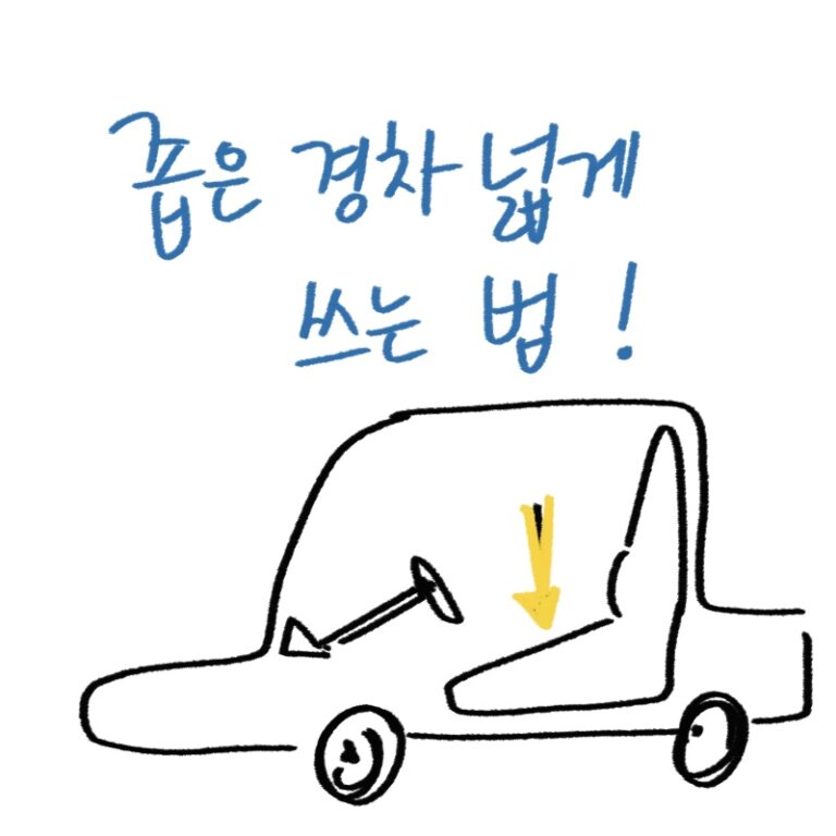 다시 반등하는 경차 시장 소식과 공간 활용을 돕는 차량용 수납함을 그린 -drawing-woolim 일러스트