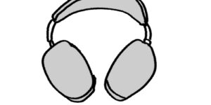 직접 그린 헤드셋 모양. 장력조절 설명을 위한 이미지