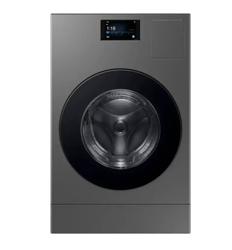 삼성 비스포크 AI 콤보 WD90F25AHS 실물 설치 및 LCD 스크린 상세 이미지