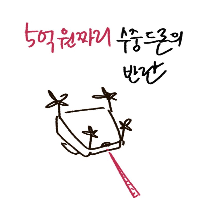 수중 자폭 드론의 위협과 북한 해일 무기 체계를 설명하는 -drawing-woolim 일러스트